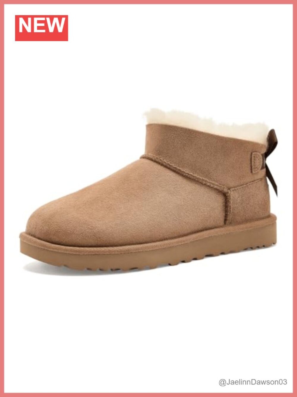 Women's Ultra Mini Bailey Bow Ankle Bootie Twinface Sheepskin Pull-On Suede